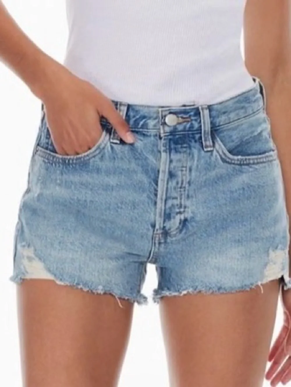 Denim Forum The Ex-Boyfriend Hi-Rise Denim Short Relaxed denim cut-off shorts